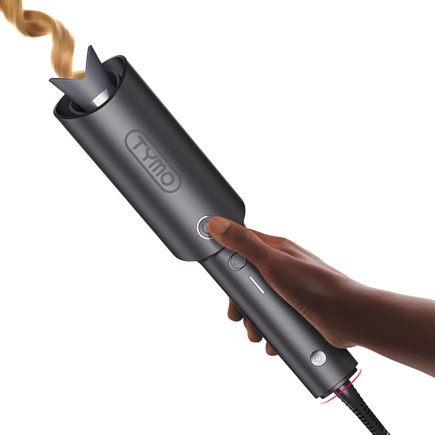 Automatic Rotating Curling Wand, 1 Inch Ceramic - Dual Voltage, Metallic Grey