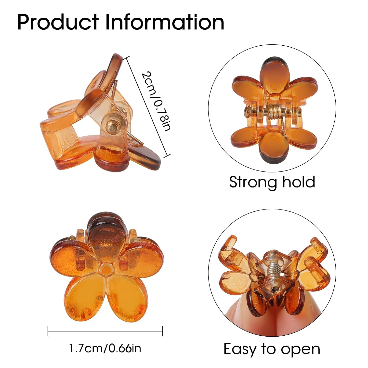 Mini Flower Claw Clips - 100 Pieces, Assorted Colours