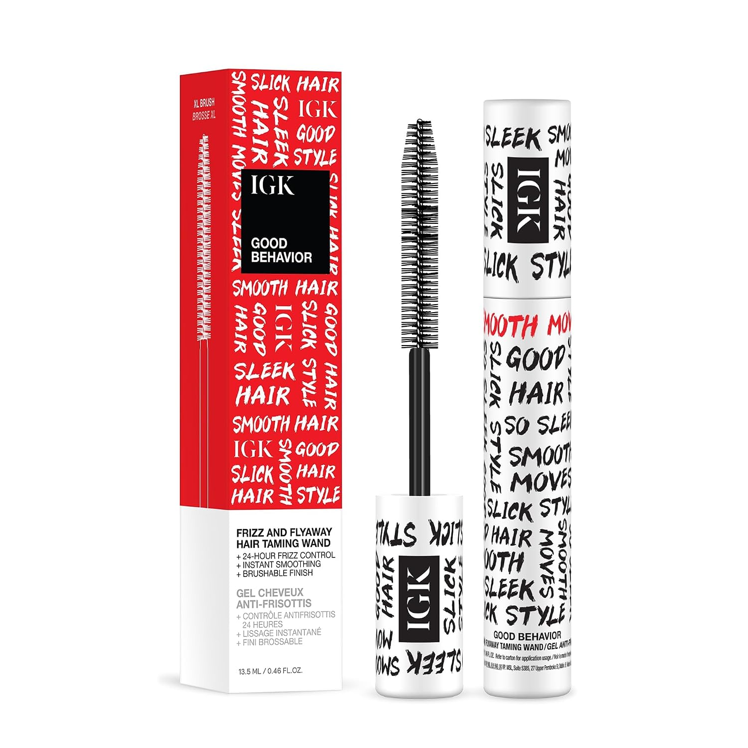 Frizz and Flyaway Taming Wand with Slick Stick, 0.24 oz - Vegan