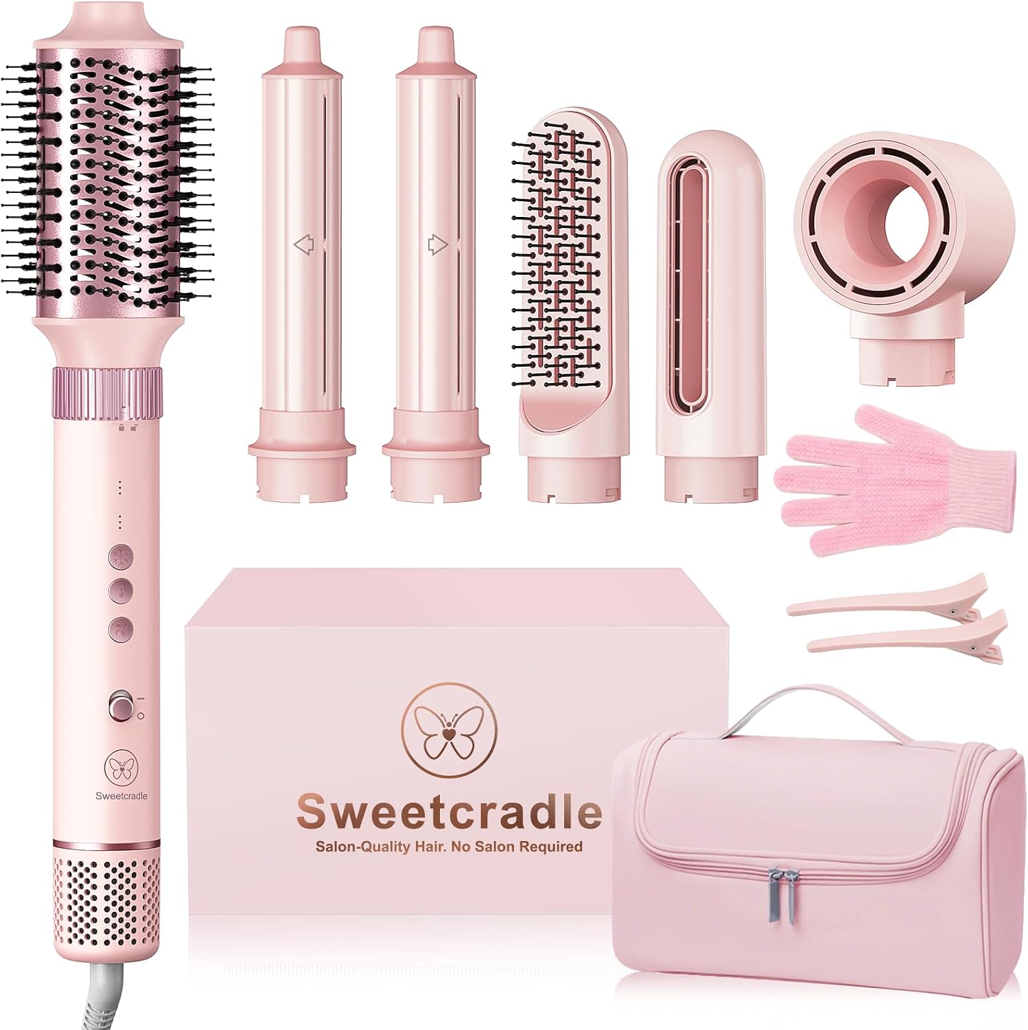 6-in-1 Air Styler with Wrap Curlers and Hot Air Brush, 1400 W - Ionic