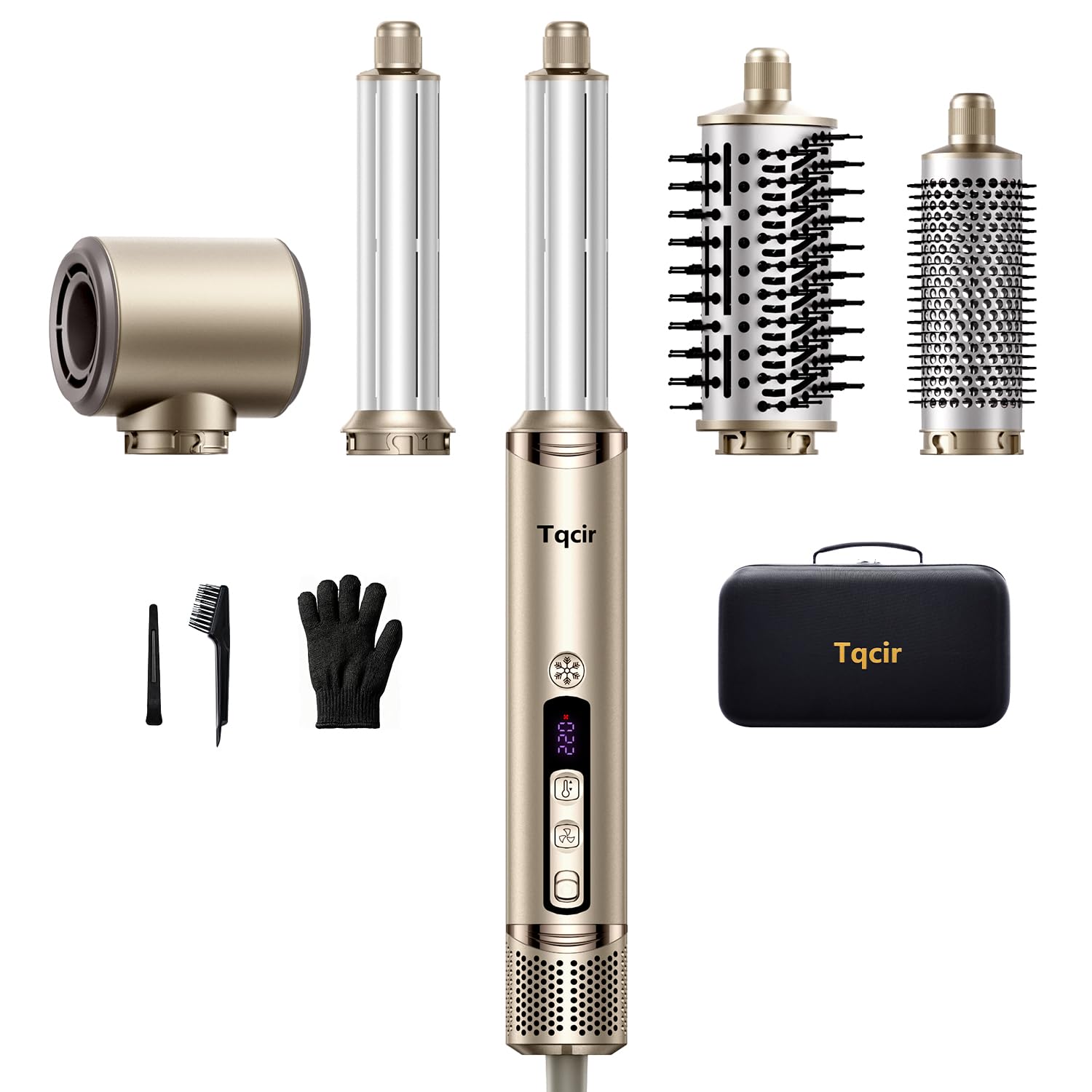 5-in-1 Hot Air Styler with Auto-Wrap Curlers and Digital Display