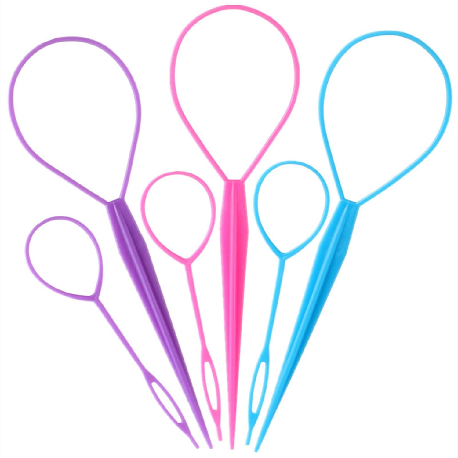 Topsy Tail and Hair Loop Styling Tools - 6 Pieces, Two Sizes