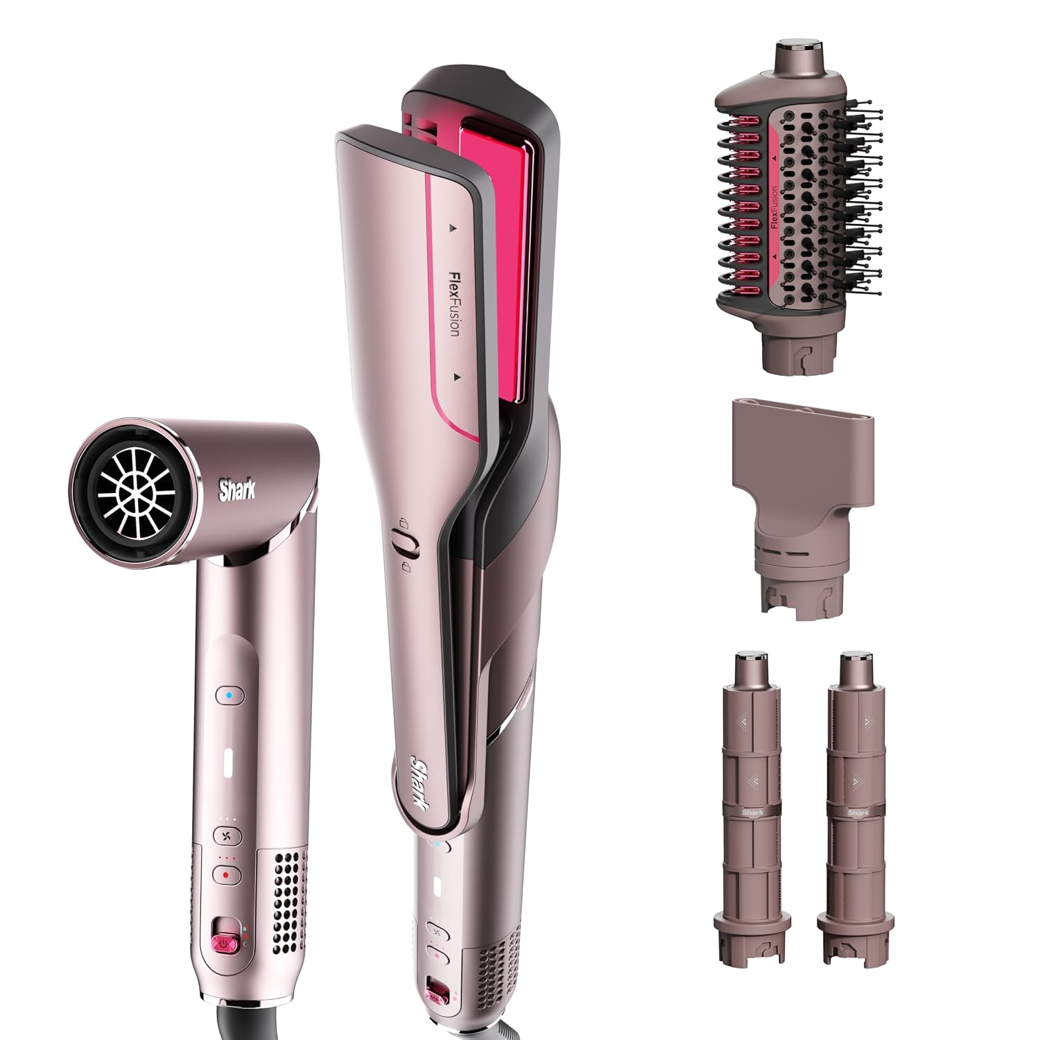 Ceramic Air Styler with Straightener and Curler, Scalp Shield Mode - Blush