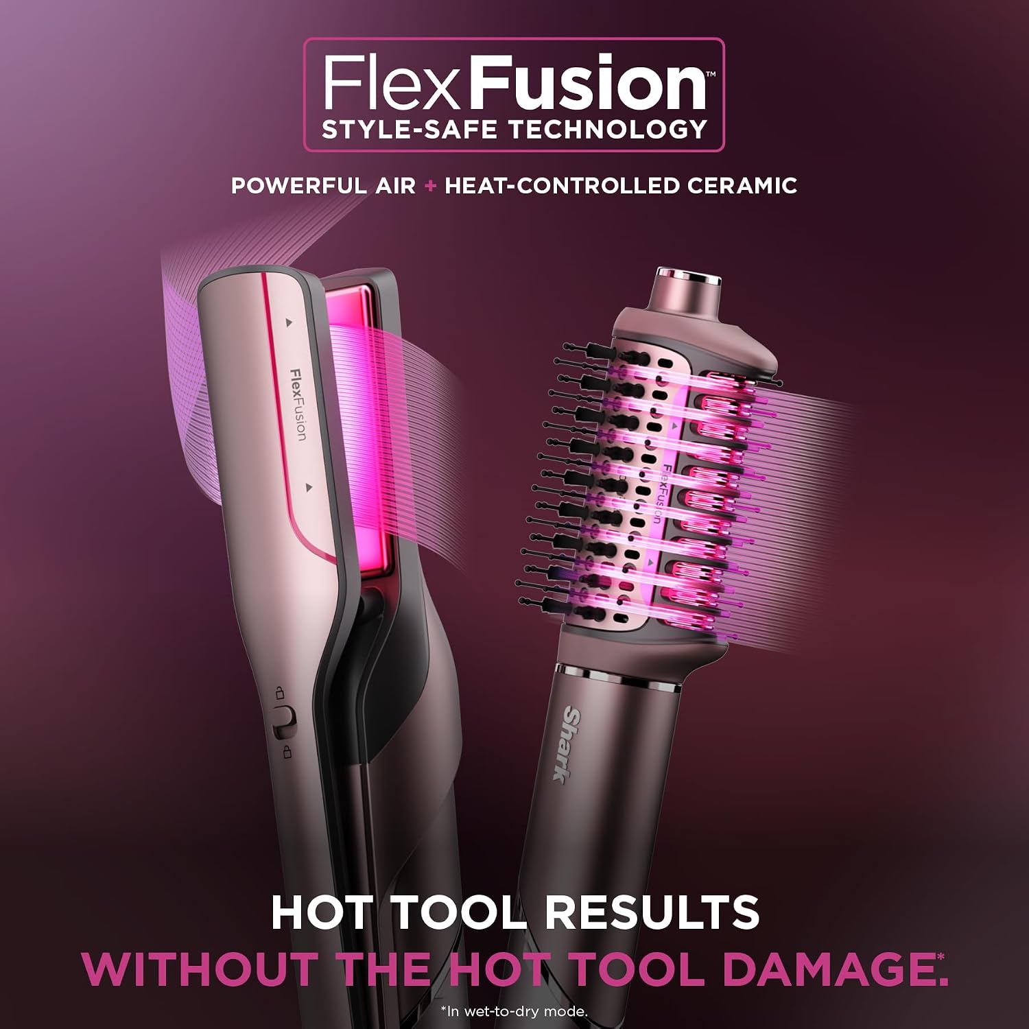Ceramic Air Styler with Straightener and Curler, Scalp Shield Mode - Blush